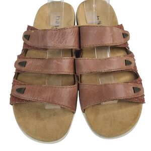 Halsa Footwear Delight Brown Leather Strappy Comfort Sandals Size 7